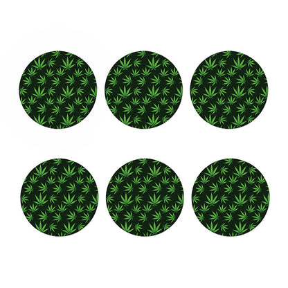 Pot Leaf Pattern Print Coaster Set