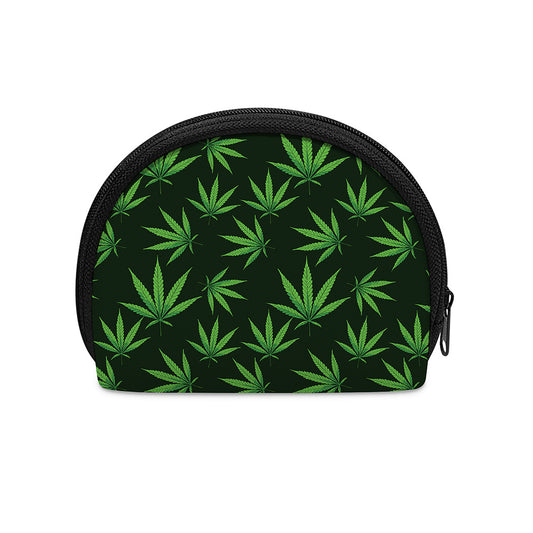 Pot Leaf Pattern Print Coin Purse