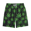 Pot Leaf Pattern Print Cotton Shorts