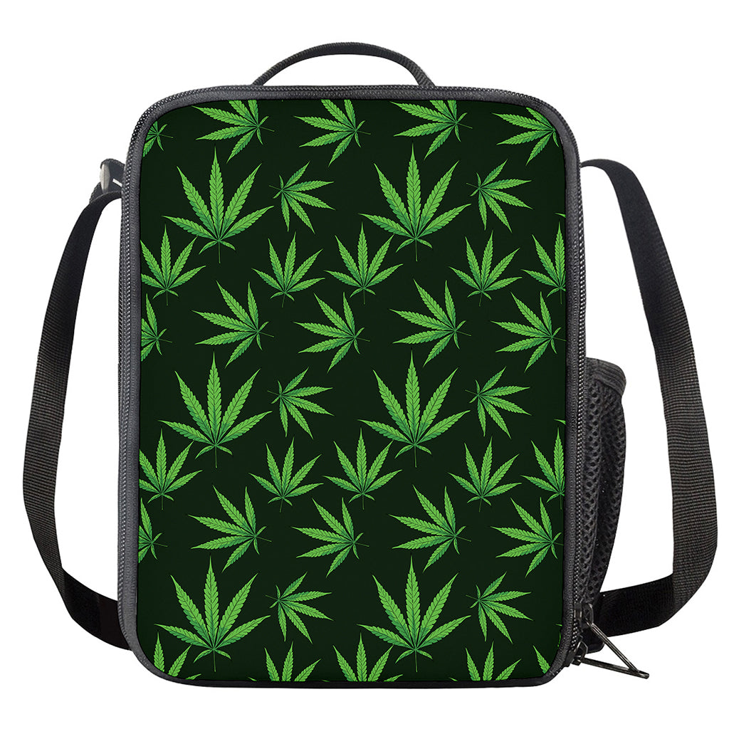 Pot Leaf Pattern Print Crossbody Lunch Bag