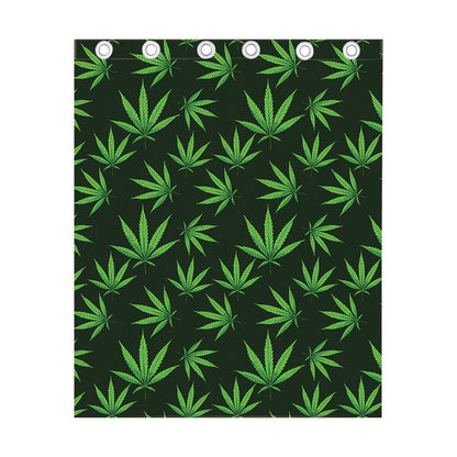 Pot Leaf Pattern Print Curtain