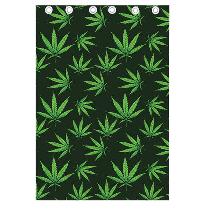 Pot Leaf Pattern Print Curtain