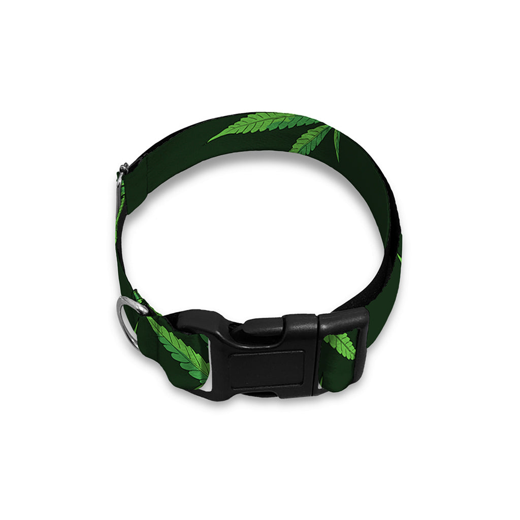 Pot Leaf Pattern Print Dog Collar