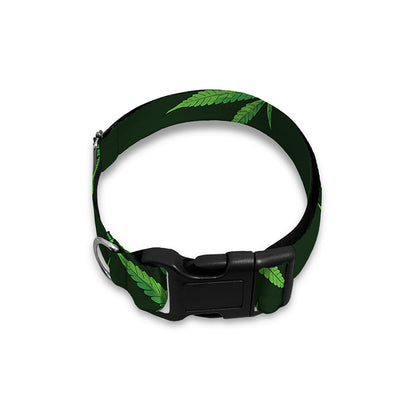 Pot Leaf Pattern Print Dog Collar