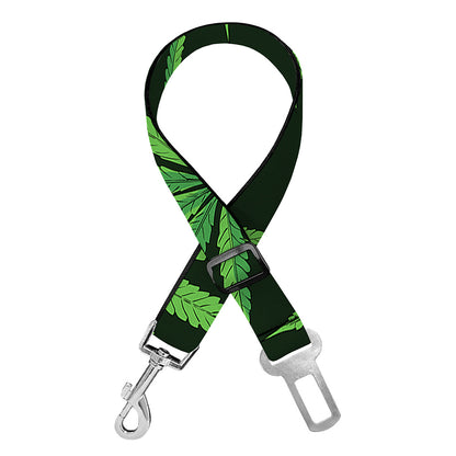 Pot Leaf Pattern Print Dog Seat Belt