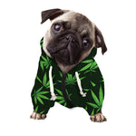 Pot Leaf Pattern Print Dog Zip Up Hoodie