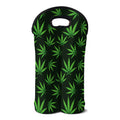 Pot Leaf Pattern Print Double Neoprene Wine Tote