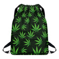 Pot Leaf Pattern Print Drawstring Backpack