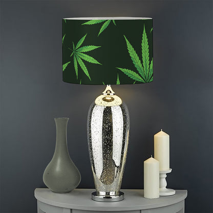 Pot Leaf Pattern Print Drum Lamp Shade