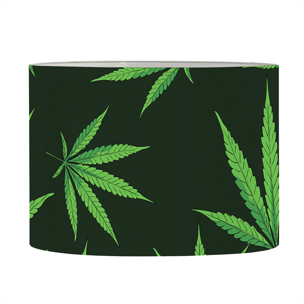Pot Leaf Pattern Print Drum Lamp Shade