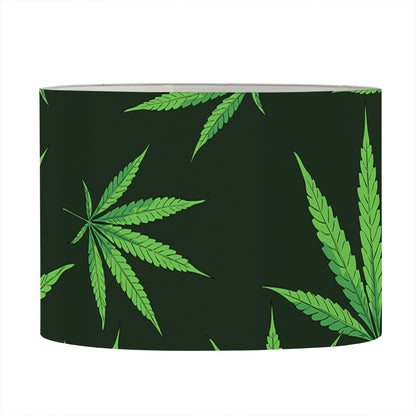Pot Leaf Pattern Print Drum Lamp Shade