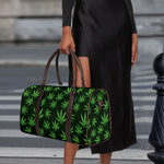 Pot Leaf Pattern Print Duffle Bag