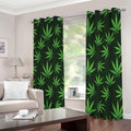 Pot Leaf Pattern Print Extra Wide Grommet Curtains