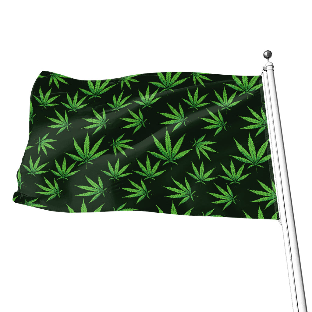 Pot Leaf Pattern Print Flag