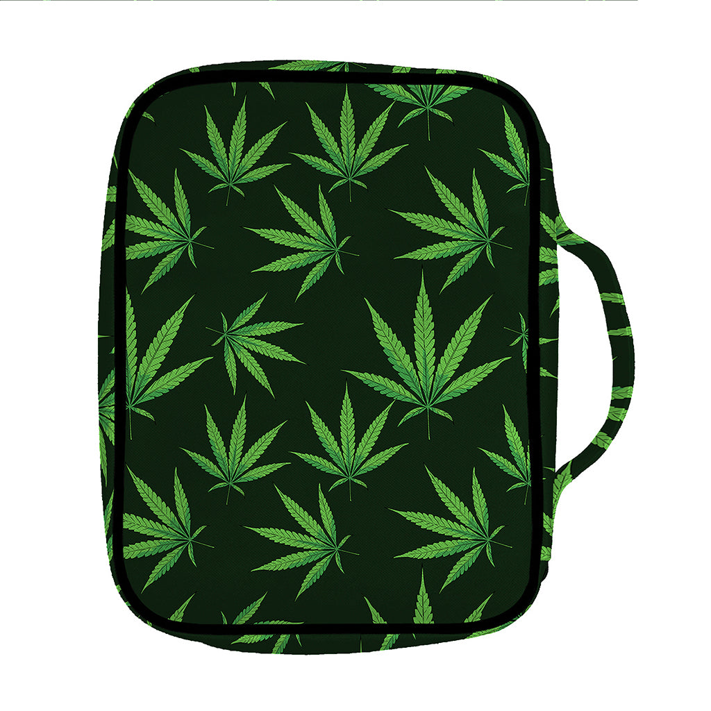 Pot Leaf Pattern Print Front Pocket Bible Bag