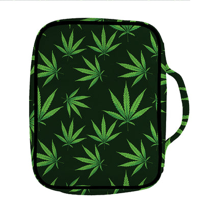 Pot Leaf Pattern Print Front Pocket Bible Bag
