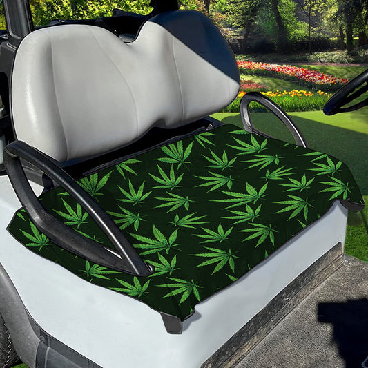 Pot Leaf Pattern Print Golf Cart Seat Cover