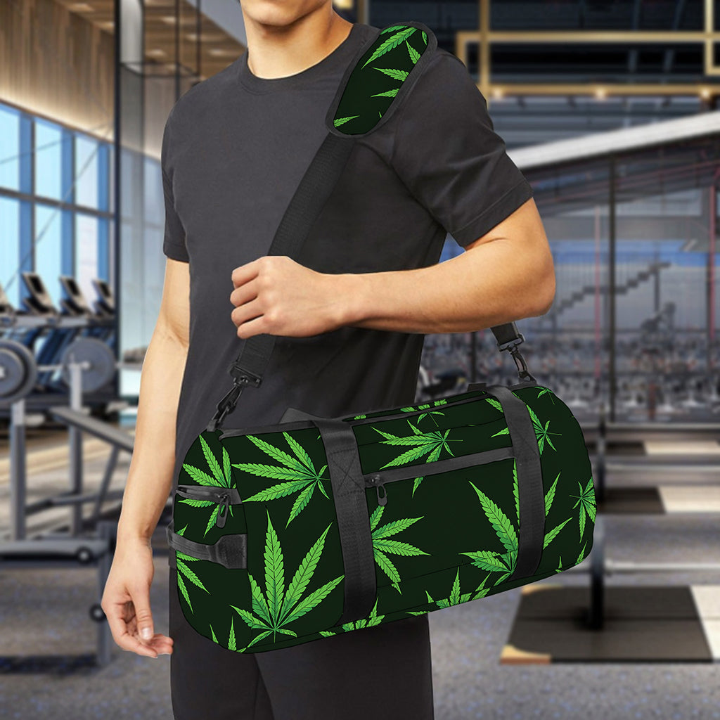 Pot Leaf Pattern Print Gym Bag