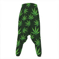 Pot Leaf Pattern Print Hammer Pants