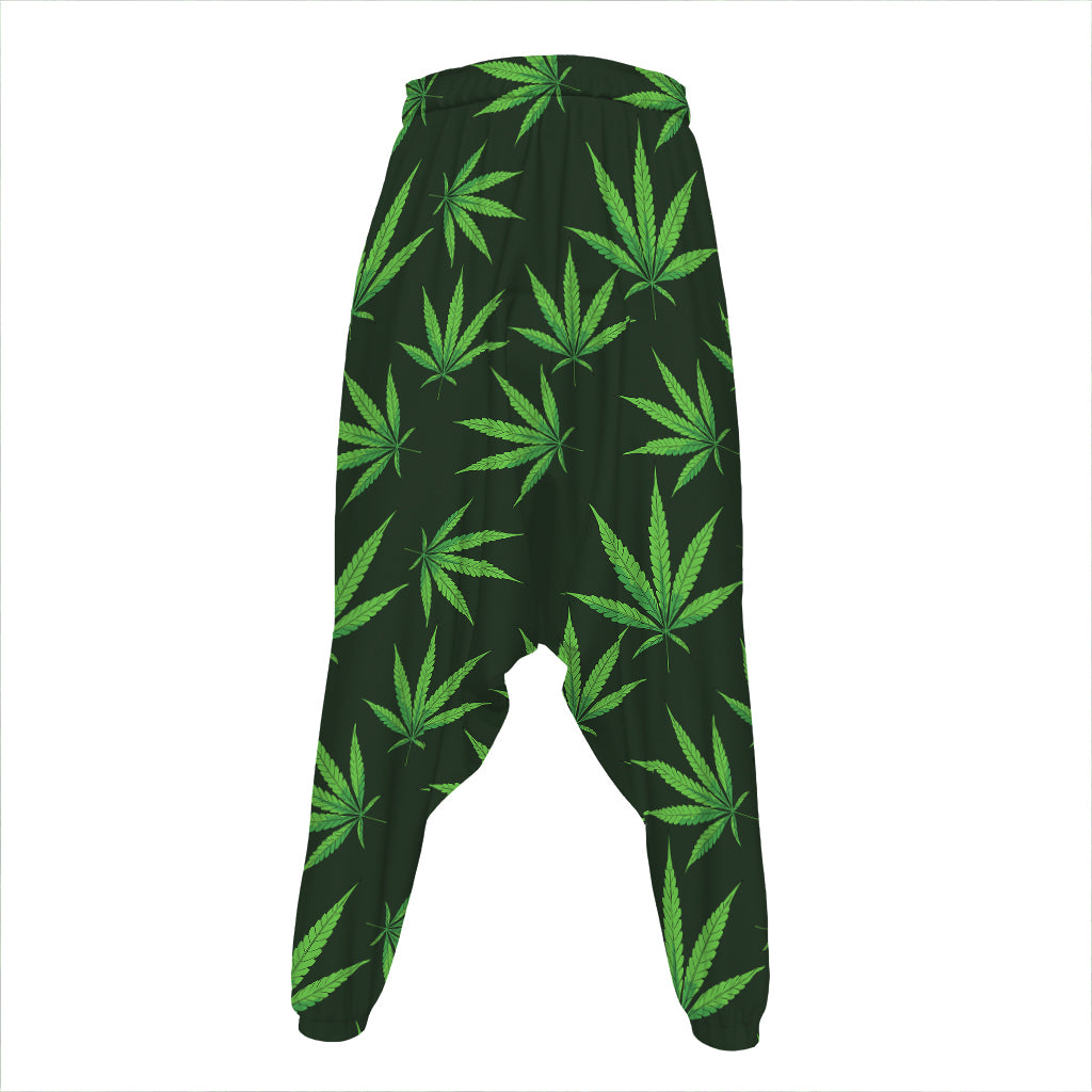 Pot Leaf Pattern Print Hammer Pants