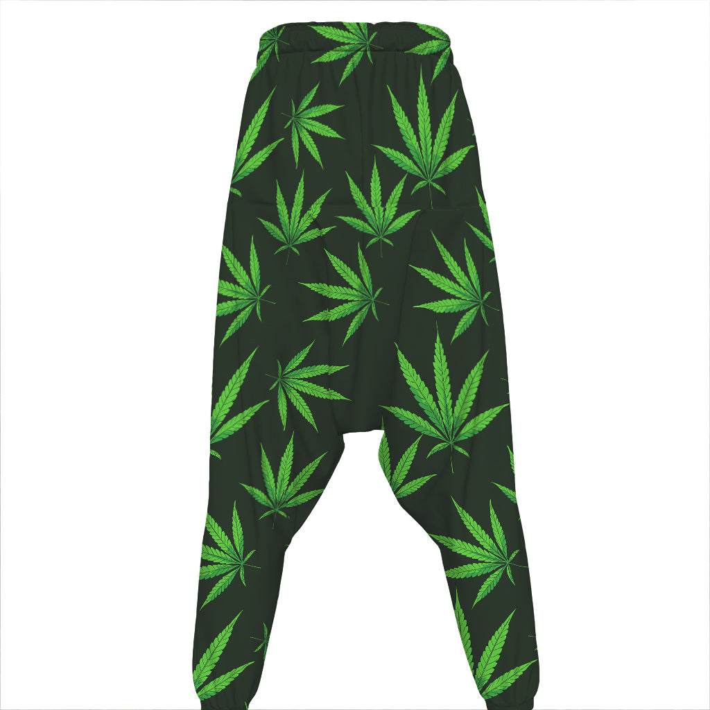 Pot Leaf Pattern Print Hammer Pants