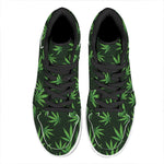 Pot Leaf Pattern Print High Top Leather Sneakers