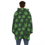 Pot Leaf Pattern Print Hoodie Blanket