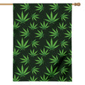 Pot Leaf Pattern Print House Flag