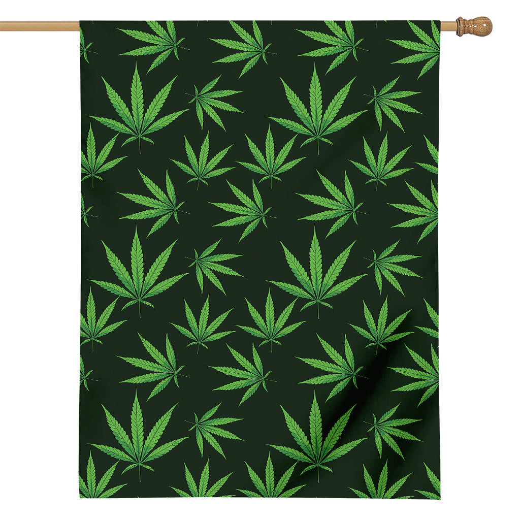 Pot Leaf Pattern Print House Flag
