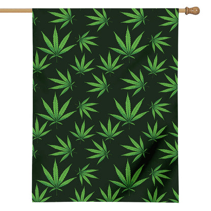 Pot Leaf Pattern Print House Flag