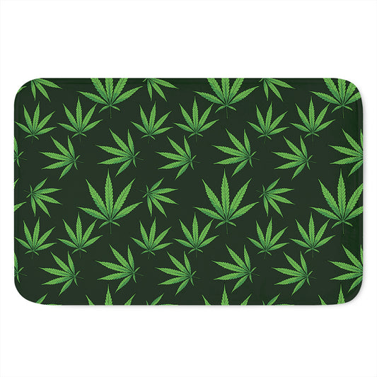 Pot Leaf Pattern Print Indoor Door Mat