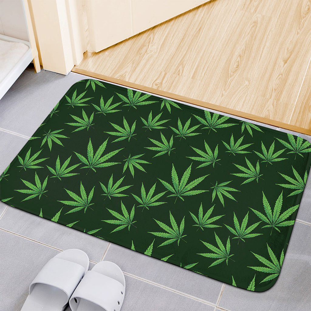Pot Leaf Pattern Print Indoor Door Mat
