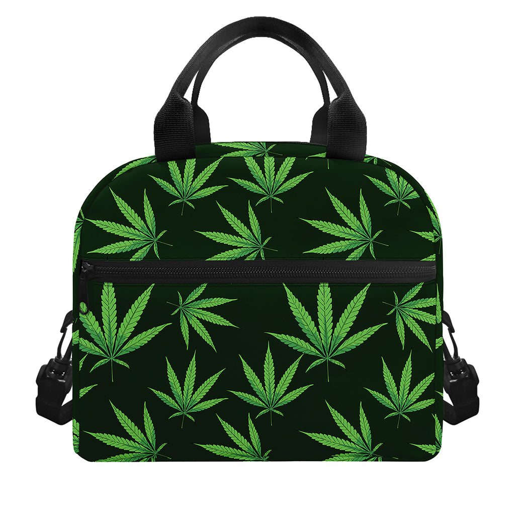 Pot Leaf Pattern Print Insulated Lunch Bag