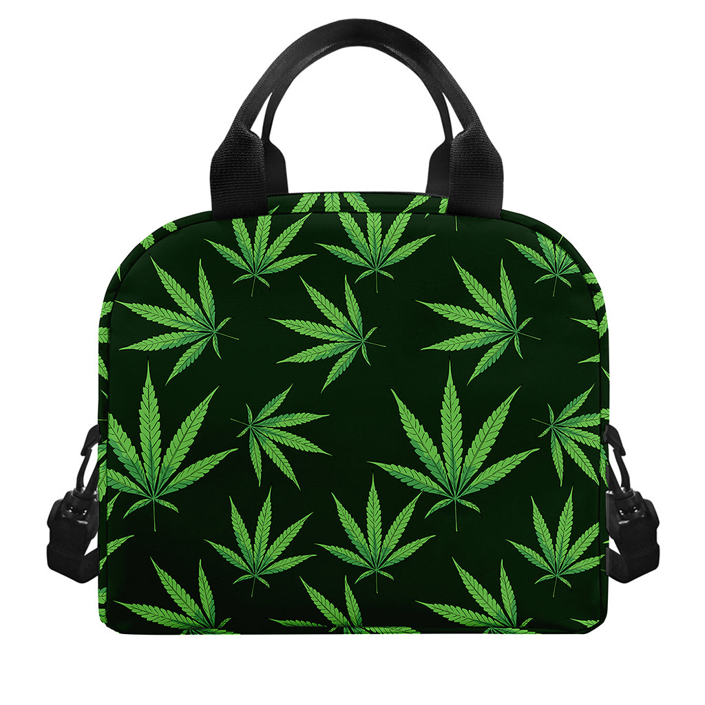 Pot Leaf Pattern Print Insulated Lunch Bag