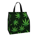 Pot Leaf Pattern Print Insulated Lunch Tote