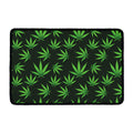 Pot Leaf Pattern Print Kitchen Mat