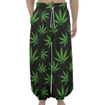 Pot Leaf Pattern Print Lantern Pants