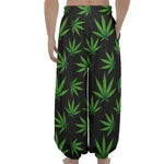 Pot Leaf Pattern Print Lantern Pants