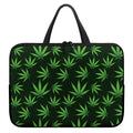 Pot Leaf Pattern Print Laptop Sleeve With Handle