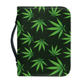 Pot Leaf Pattern Print Leather Bible Cover