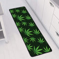 Pot Leaf Pattern Print Long Kitchen Mat