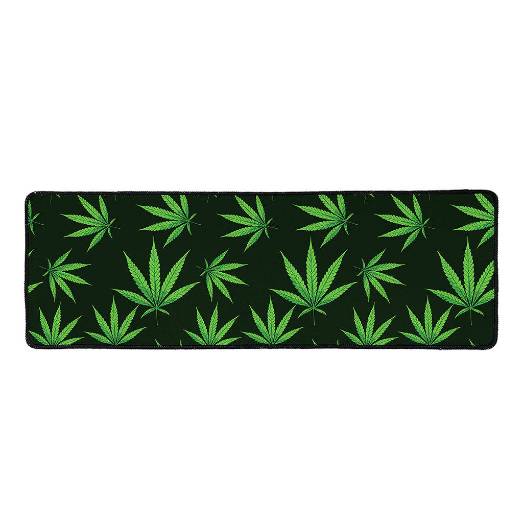 Pot Leaf Pattern Print Long Kitchen Mat