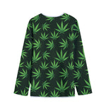 Pot Leaf Pattern Print Long Sleeve Short Coat