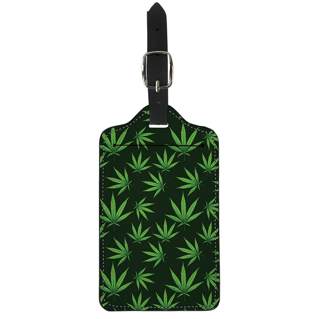 Pot Leaf Pattern Print Luggage Tag