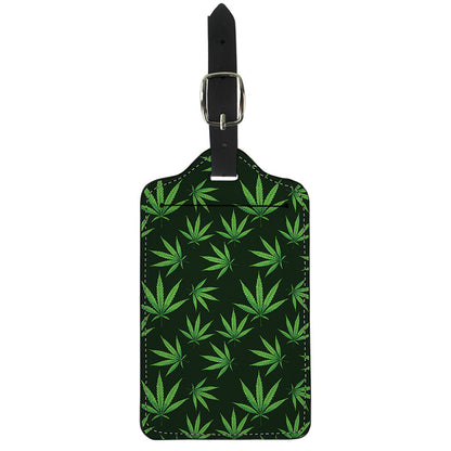 Pot Leaf Pattern Print Luggage Tag