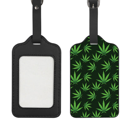 Pot Leaf Pattern Print Luggage Tag