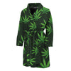 Pot Leaf Pattern Print Men's Bathrobe