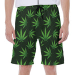 Pot Leaf Pattern Print Men's Beach Shorts