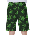Pot Leaf Pattern Print Men's Beach Shorts