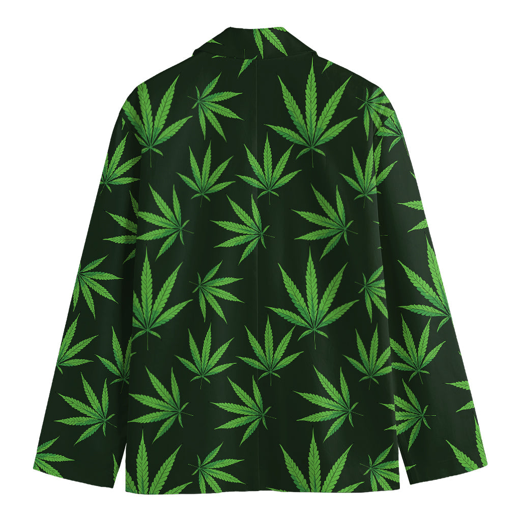 Pot Leaf Pattern Print Men's Blazer
